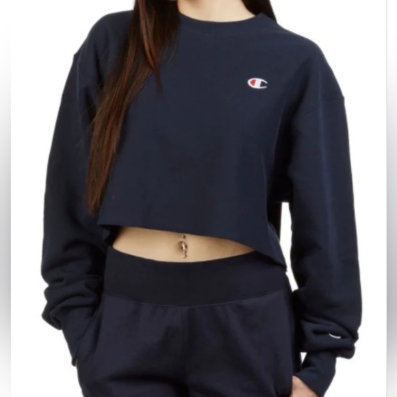 Champion Reverse Weave Cropped Crewneck Sweater - Picture 1 of 4